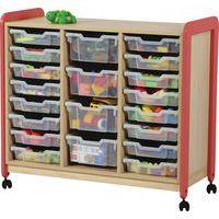 Meuble colonnes à casiers Lili 3 col/24+6 casiers Ht 137cm corail - Image 3