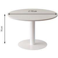 Table de réunion ronde Ø 115 cm Easy Office plateau Blanc pied blanc - Image 2