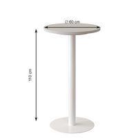 Table de réunion haute Easy Office pied métal Ø 60 cm plateau Blanc - Image 3