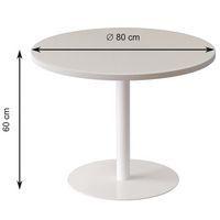 Guéridon bas Easy Office pied métal Ø 60 cm plateau coloris décor Camaïeu - Image 2