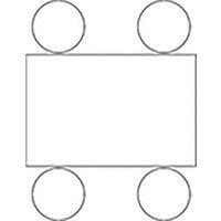 Table réunion haute Woody 4 personnes décor Bleu - Image 3