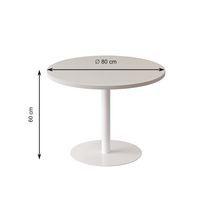 Guéridon bas Easy Office pied métal Ø 80 cm plateau coloris Noir - Image 2