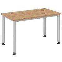 Bureau droit pieds ronds 120 cm Chêne - Image principale