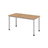 Bureau droit pieds ronds 140 cm Chêne - Image 3