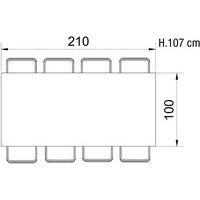 Table réunion haute Greko 210x100 cm 2 pieds 9006 alu plateau blanc - Image 2