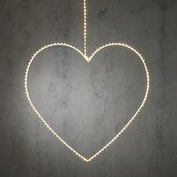 Décoration noël coeur blanc led avec minuterie - Image principale
