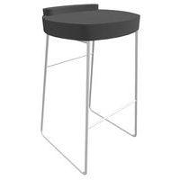 Tabouret POLO assise Gris souris pied Blanc - Image principale