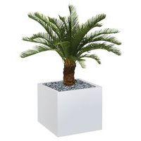 Bac bas métal O'CARRE Blanc sur roulettes Palmier - Image principale