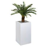 Bac haut métal O'CARRE Blanc sur roulettes Palmier - Image principale