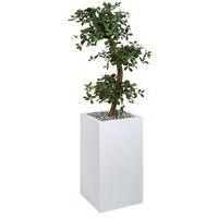 Bac haut métal O'CARREE Blanc sur roulettes Bonzaî Haut - Image principale