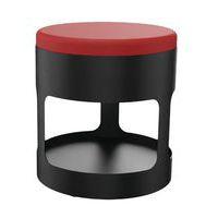 Pouf OROND mobile Noir assise enduit PVC M1 Groseille - Image principale