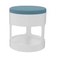 Pouf OROND mobile Blanc assise tissu M1 Bleu horizon - Image principale