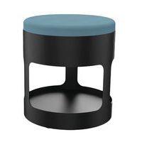 Pouf OROND mobile Noir assise tissu M1 Bleu horizon - Image principale
