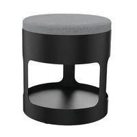 Pouf OROND mobile Noir assise tissu M1 Noir Beton chiné - Image principale