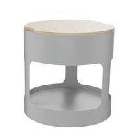 Pouf OROND sur roulettes Gris assise bois - Image principale