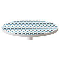 Guéridon Easy Office bas pied métal Ø 60 cm plateau Décor Bleu - Image 3