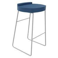 Tabouret POLO assise Pétrole pied Gris - Image principale