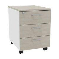 Caisson mobile bois 3 tiroirs rangement blanc/béton - Image principale