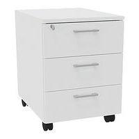 Caisson mobile bois 3 tiroirs rangement unicolore blanc - Image principale