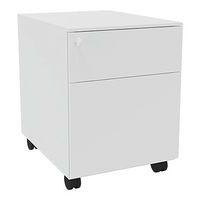 Caisson mobile métal 2 tiroirs (dont 1 DS) blanc - Image principale