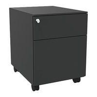 Caisson mobile métal 2 tiroirs (dont 1 DS) anthracite - Image principale