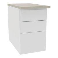 Caisson haut. bureau métal prof. 80 cm blanc/top béton - Image principale