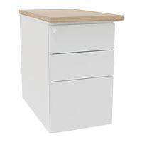 Caisson haut. bureau métal prof. 80 cm blanc/top orme - Image principale
