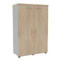 Armoire portes battantes haut. 134 cm alu/orme - Image principale