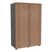 Armoire portes battantes haut. 134 cm anthracite/noyer - Image principale
