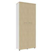 Armoire portes battantes haut. 217 cm blanc/chêne - Image principale