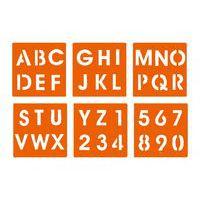 Pochoir plastique lavable 14,5 x 14,5 cm (Pochette de 6) - Alphabet chiffres - Image principale