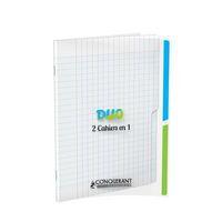Cahier duo '2 en 1' couverture polypropylène piqûre 96 pages seyes 90g 17x22cm - Image principale