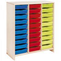 Meuble haut 30 bacs multicolores - Teinte Bouleau - Image principale