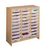 Meuble haut 30 bacs incolores hêtre MobiNathan - Image principale