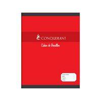 CONQUERANT Cahier de Brouillon 17x22cm Grands Carreaux Seyès 48 Pages Agrafées Couverture Carte Rouge - Image principale