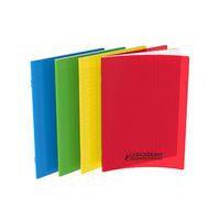 CONQUERANT Cahier Classique 17x22cm Grands Carreaux Seyès 96 Pages Agrafées Couverture Polypro Coloris Assorti - Image principale