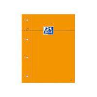 OXFORD Bloc-Notes Perforé Orange A4+ Petits Carreaux 5mm Margés 80 Feuilles Agrafées Côté Couverture Carte End - Image principale