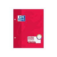 OXFORD Feuilles Simples 17x22cm Grands Carreaux Seyès 200 Pages Etui Carte Rouge - Image principale