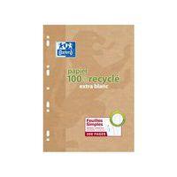 OXFORD Feuilles Simples A4 Grands Carreaux Seyès 200 Pages Recyclées Etui Cartonné Beige - Image principale