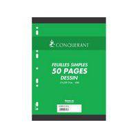 CONQUERANT Feuilles Simples A4 50 Pages Unies Sous Film Blanches - Image principale