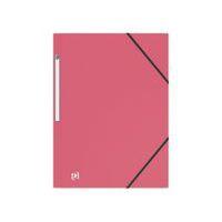 OXFORD Chemise 3 Rabats Memphis A4 avec Elastique Couverture Polypro Rose - Image principale