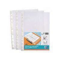 OXFORD Sachet de 10 Pochettes Perforées 17x22cm Polypro Lisse Epaisseur 6/100ème Incolore - Image principale