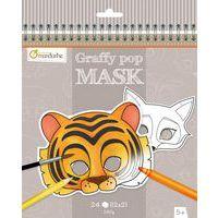 Bloc de 24 masques à colorier, thème les animaux - Image 3