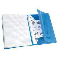 Cahier avec rabats 96 pages seyes, format 24 x 32 cm Polypropylène - Bleu - Image 2