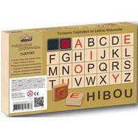 Lot 26 tampons bois alphabet majuscules + 1 encreur double 260 x 35 x 160 mm - Image 2
