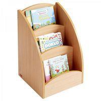 Bac à livres présentoir à roulettes 3 compartiments - Teinte hêtre - Image 2