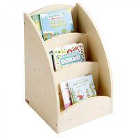 Bac à livres présentoir à roulettes 3 compartiments - Teinte bouleau - Image 2