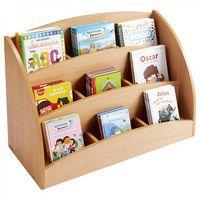 Bac à livres présentoir à roulettes 9 compartiments - Teinte hêtre - Image 2