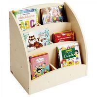 Bac à livres présentoir à roulettes 6 compartiments - Teinte bouleau - Image 3