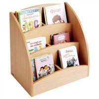 Bac à livres présentoir à roulettes 6 compartiments - Teinte hêtre - Image 2